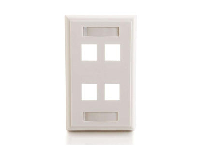 C2G 4-Port Keystone Wallplate Wht