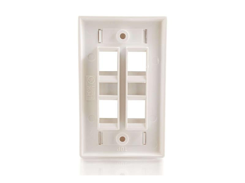 C2G 4-Port Keystone Wallplate Wht