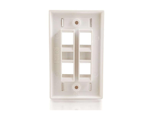 C2G 4-Port Keystone Wallplate Wht