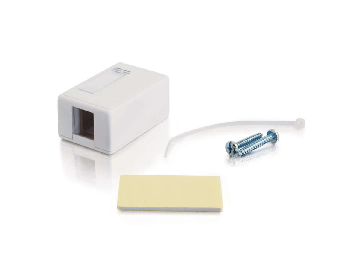 C2G 15-Keystone Surface Mt Box 1-Port Wht