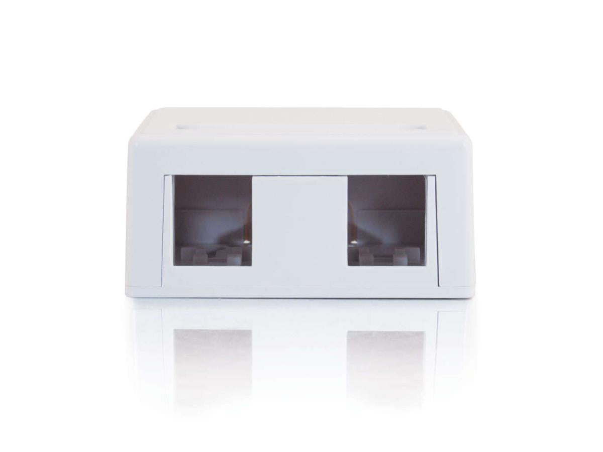 C2G Keystone Surface Mt Box 2-Port Wht
