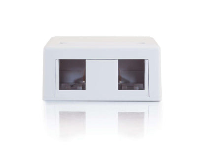 C2G Keystone Surface Mt Box 2-Port Wht