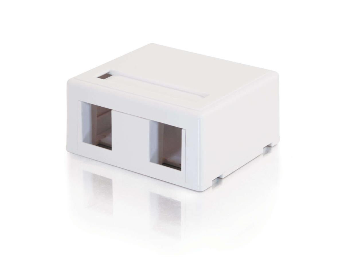 C2G Keystone Surface Mt Box 2-Port Wht