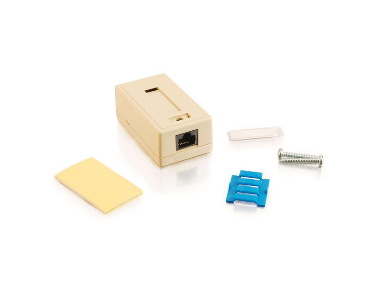 C2G Cat5E Surface Mt Box 1-Port Wht