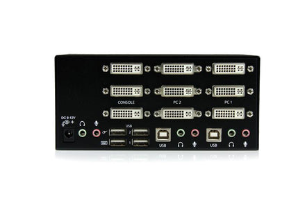 Startech.Com Conmutador KVM USB DVI de 2 puertos para triple monitor con audio y