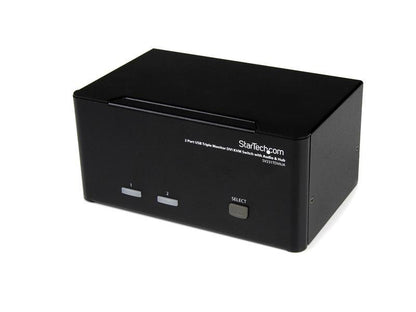 Startech.Com Conmutador KVM USB DVI de 2 puertos para triple monitor con audio y