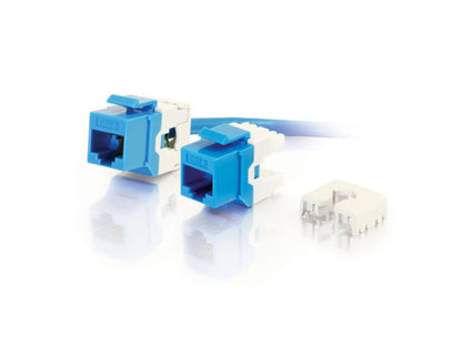 C2G Cat6 180 Keystone Jack Blue