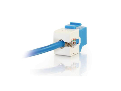 C2G Cat6 180 Keystone Jack Blue