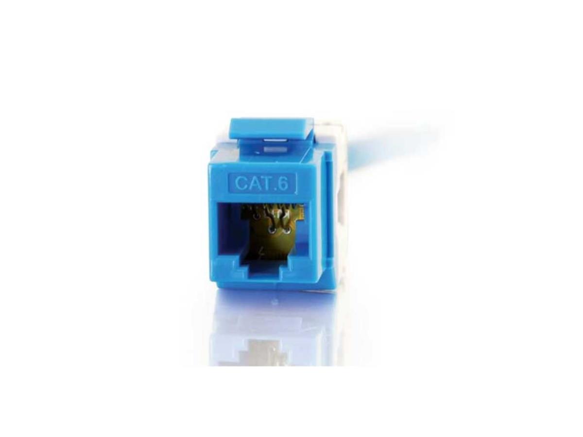 C2G Cat6 180 Keystone Jack Blue