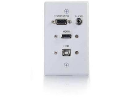 C2G Single Gang WP HDMI VGA USB 3,5 mm - Blanc