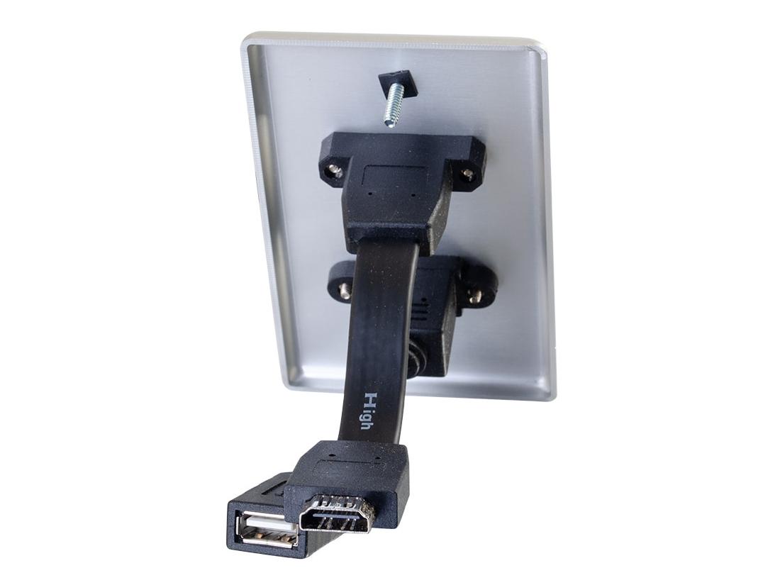 Plaque murale simple USB et HDMI C2G Al