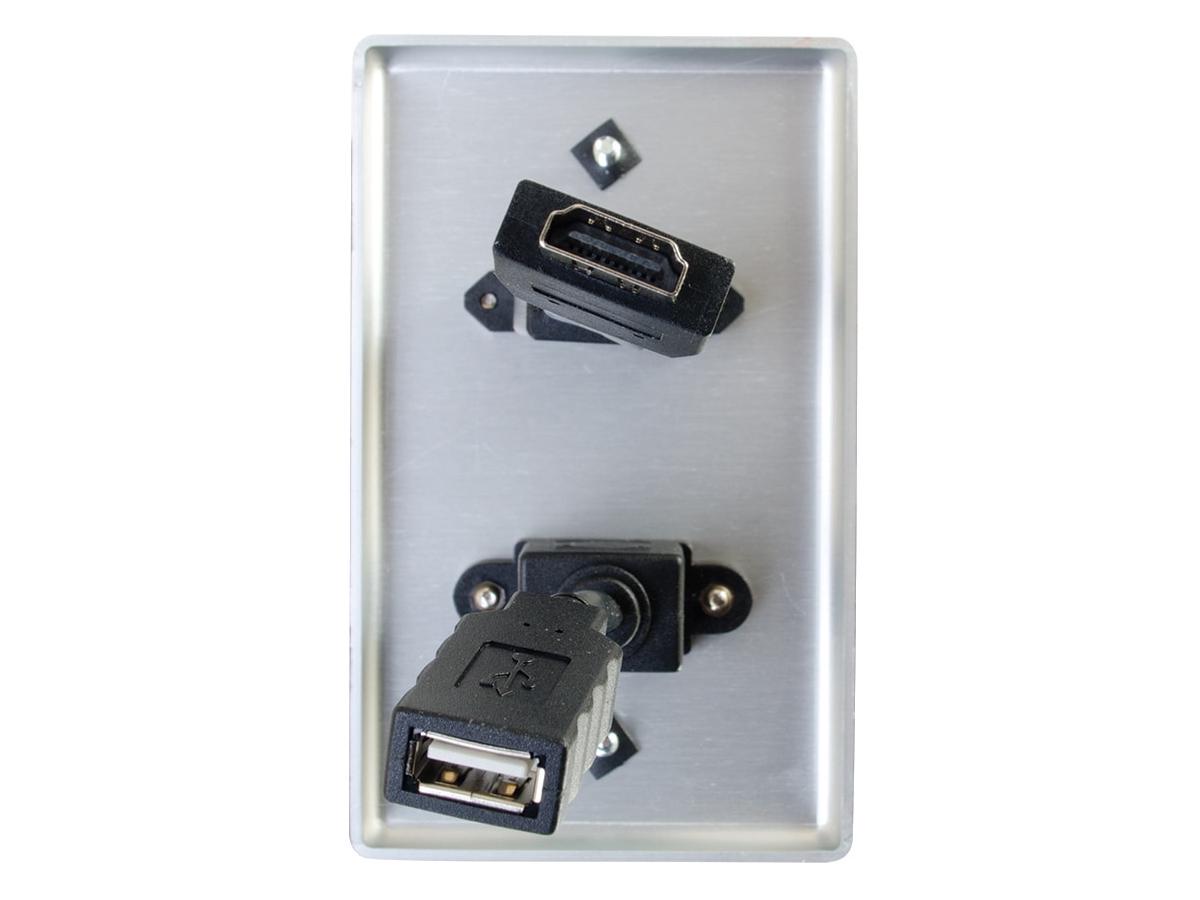 Plaque murale simple USB et HDMI C2G Al