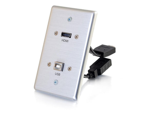 Plaque murale simple USB et HDMI C2G Al
