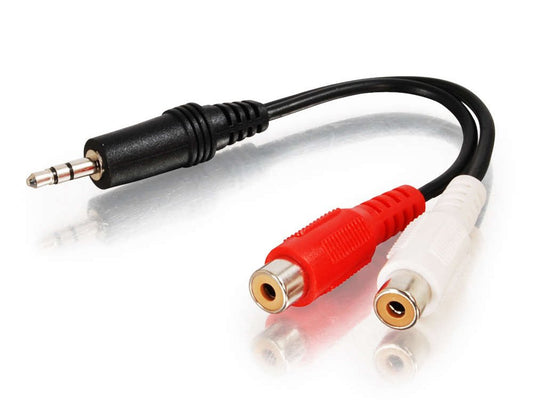 Câble Y C2G 3,5 mm stéréo mâle vers 2 RCA femelles