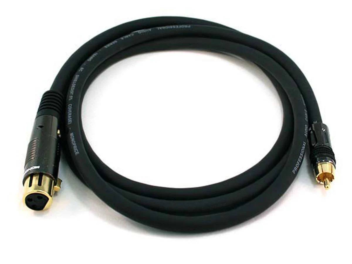 Monoprice - Cable XLR hembra a RCA macho Premier Series de 1,8 m