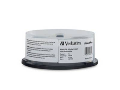 Verbatim Bd-R Dl 50Gb 8X, White Label, Datalife+, White Inkjet Hub