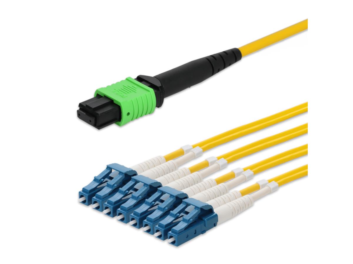 Cable de distribución amarillo adicional de 10 M MPO a 8 XLC OS2