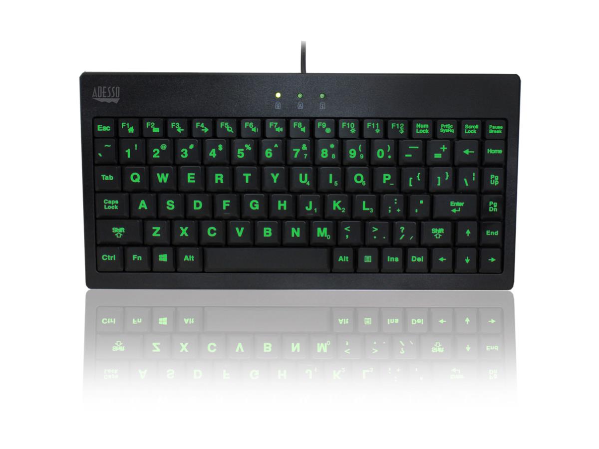 Mini clé USB illuminée Kybd/Vert/Bleu