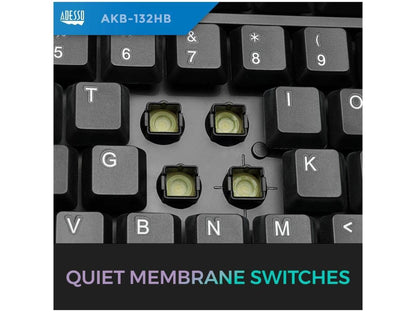 Adesso AKB-132HB Multimedia USB Keyboard with 3 Hubs, Black
