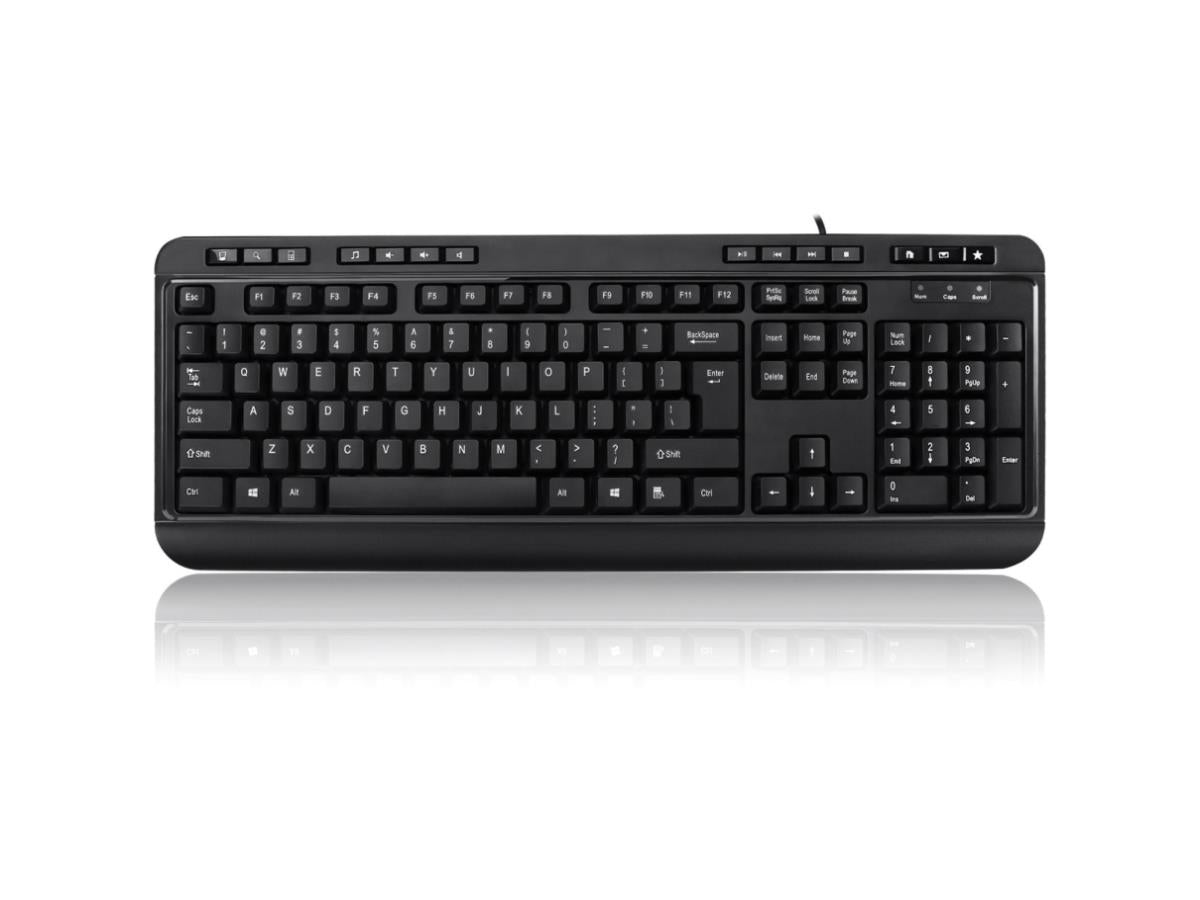 Adesso AKB-132HB Multimedia USB Keyboard with 3 Hubs, Black