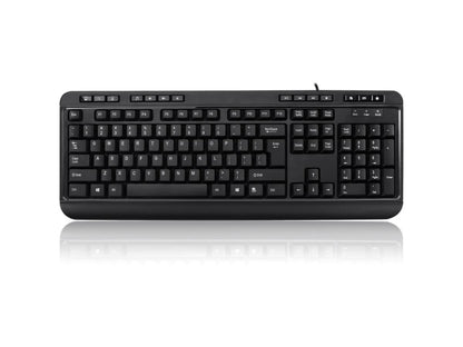 Adesso AKB-132HB Multimedia USB Keyboard with 3 Hubs, Black