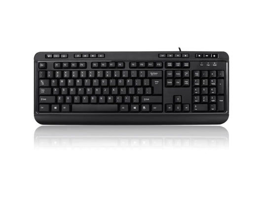 Clavier USB multimédia Adesso AKB-132HB avec 3 concentrateurs, noir
