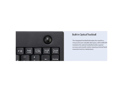 Mini-trackball USB noir 800 DPI (Opt Trackball) Kybd