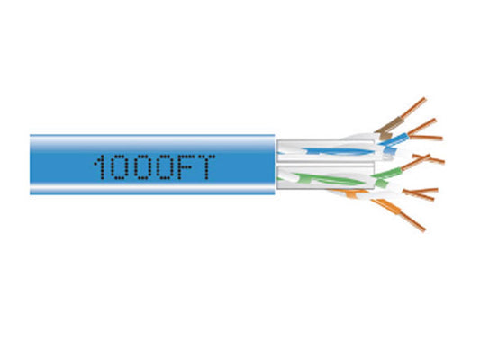 Cable vertical sólido Cat6A 1000 de Black Box Corp. Azul