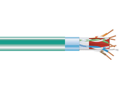 Cable blindado Cat6A a granel F/UTP 1000 de Black Box Corp, color verde