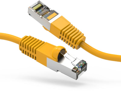 Câble de raccordement blindé Axiom Cat6 550 MHz S/FTP 100 pi avec gaine moulée (jaune)