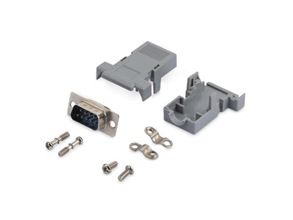 Connecteur D-Sub mâle à souder DB9 avec coque arrière