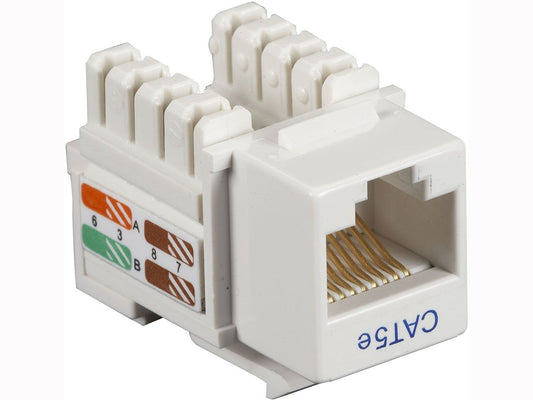 Câble jack Keystone Cat5E Connect de Black Box Corp, blanc