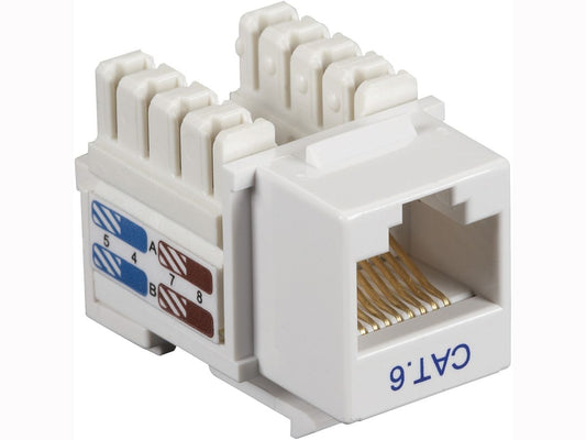 Câble jack Keystone Cat6E Connect de Black Box Corp, blanc