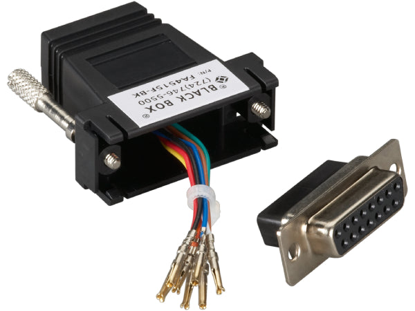 Black Box Corp Mod Adap Kit Db15M To Rj45F F Bk