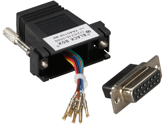 Black Box Corp Mod Adap Kit Db15M To Rj45F F Bk