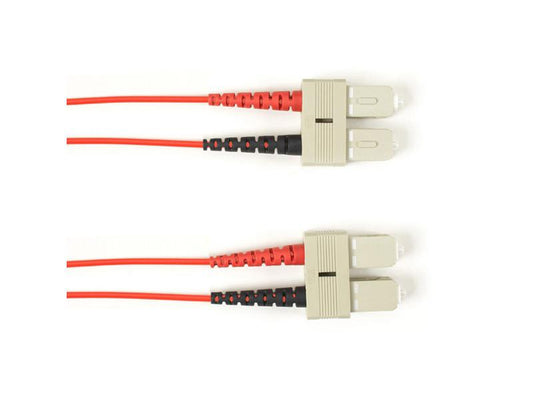 Cable de conexión de fibra óptica dúplex de 50 mm de Black Box Corp, PVC, rojo, SCSC