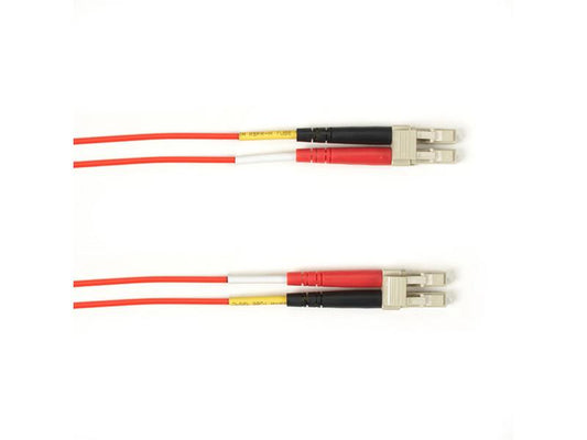 Cable de conexión de fibra óptica dúplex de 50 mm de Black Box Corp, PVC, rojo, LCLC