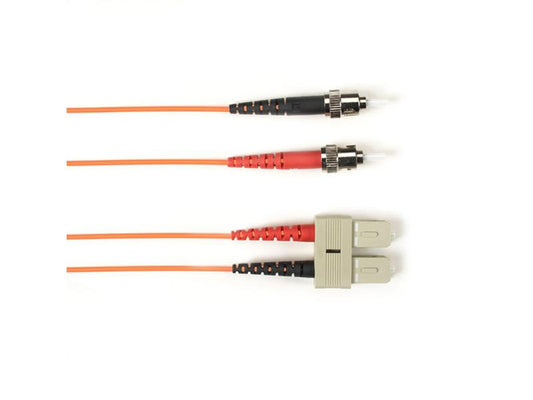 Cable de conexión de fibra óptica dúplex de 62,5 mm de Black Box Corp, PVC, OR, STSC