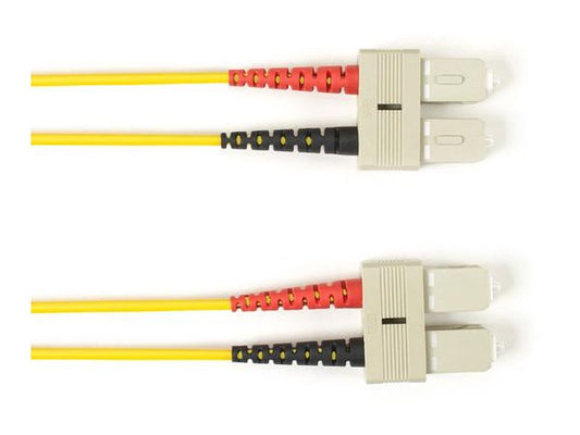 Cable de conexión de fibra óptica dúplex de 62,5 mm de Black Box Corp, PVC, YL, SCSC