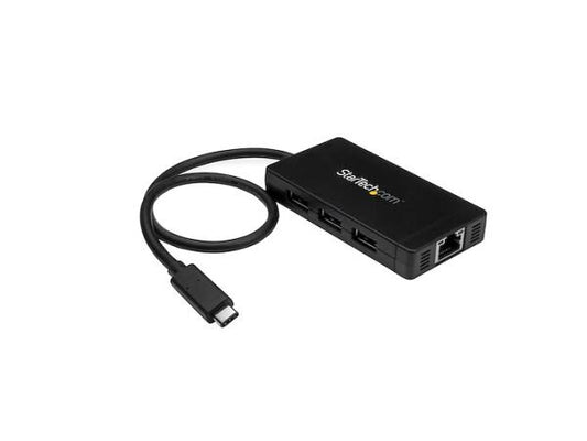 Hub USB C de 3 puertos GbE C a adaptador de corriente A