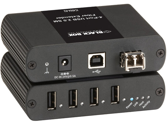 Black Box Corp 4 Port Usb 2.0 Sm Fiber Extender