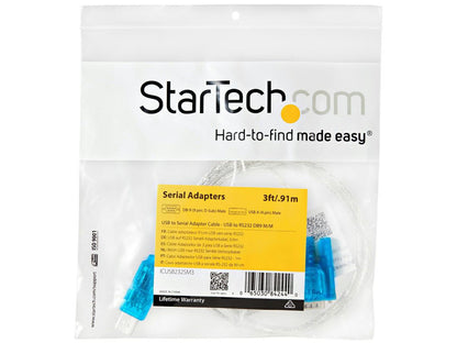 Startech.Com 3Ft Usb To Rs232 Db9 Serial Adapter Cable - M/M - Ser