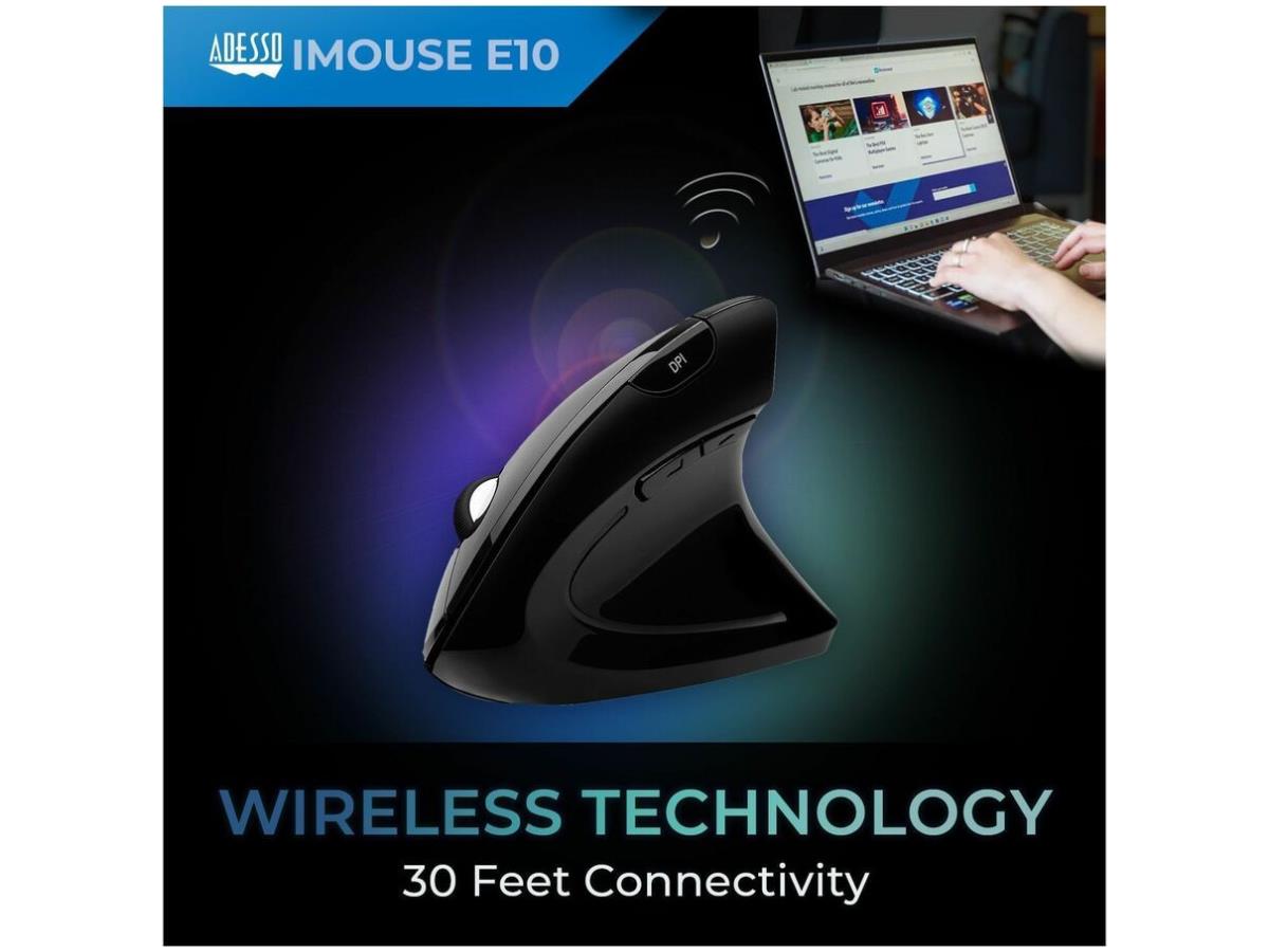 Adesso 2.4 Ghz Wrls Vert Ergo Mse 3 Btn