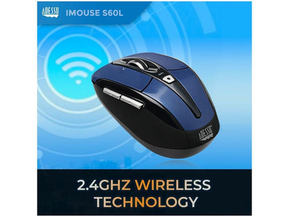 Interruptor de encendido/apagado del ratón inalámbrico de 2,4 GHz azul