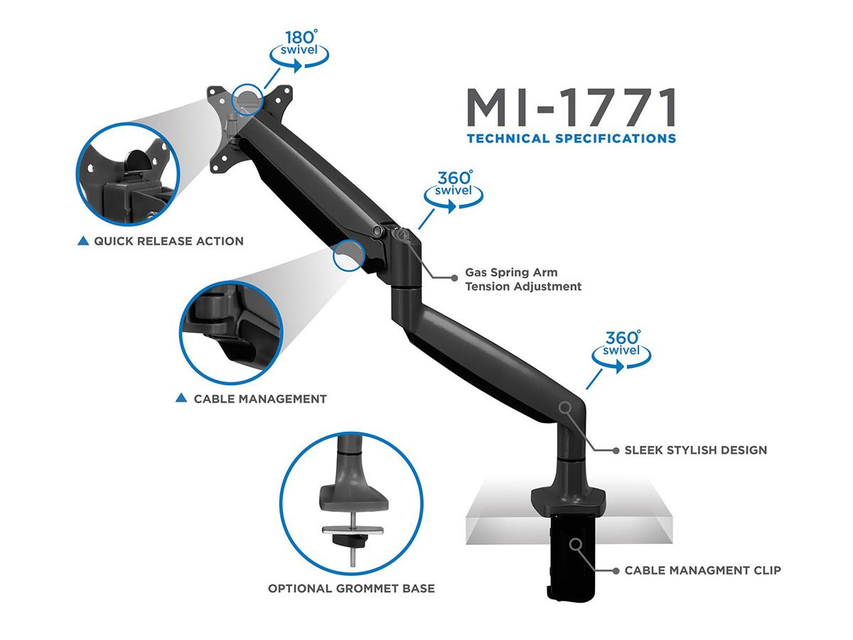 Mount-It Monitor Arm Mount 19-32In