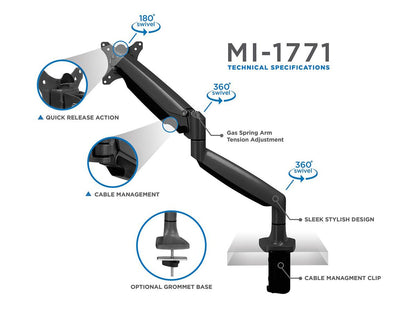 Mount-It Monitor Arm Mount 19-32In