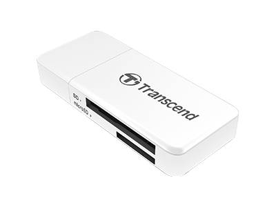 Lecteur de cartes SD/MicroSD Transcend, USB 3.1 Gen 1, blanc