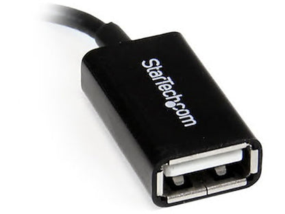Adaptador host Micro USB a USB OTG de 5 pulgadas en ángulo recto, macho a hembra, de Startech.com
