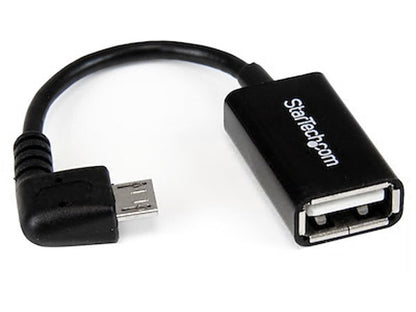 Adaptador host Micro USB a USB OTG de 5 pulgadas en ángulo recto, macho a hembra, de Startech.com