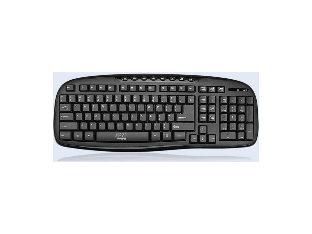 Adesso Curve Edge 2.4 Ghz Wireless Desktop Keyboard And Mouse Combo